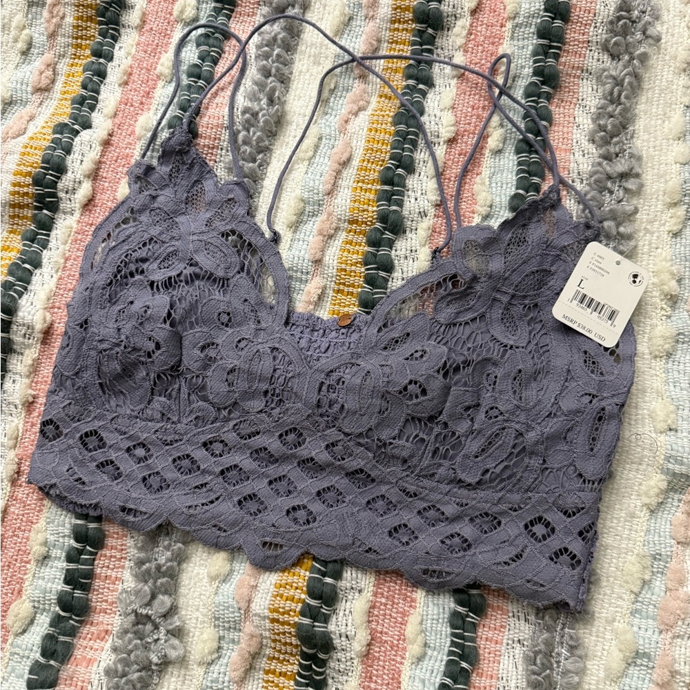 Free People Lace Bralette in Gray